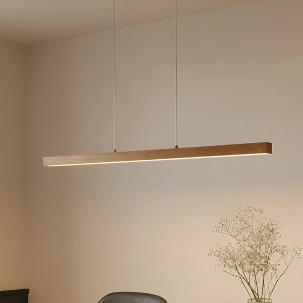 Lucande LED lógó világítás Nihalo, fa, 122 cm, dimmelhető, CCT, dimmelhető, Világos fa, Nappali / Étkező, Fa, Modern