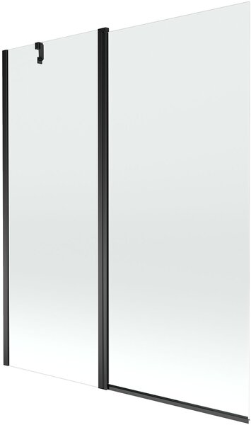 Mexen Flip Kádparaván 1 részes 140 x 150 cm, átlátszó nano, fekete - 894-140-101-70-00 Kádparaván
