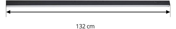 Lucande Teniona LED mennyezeti világítás, 132 cm, fekete, alumínium, dimmelhető, Fekete, Nappali / Étkező, Alumínium, Modern