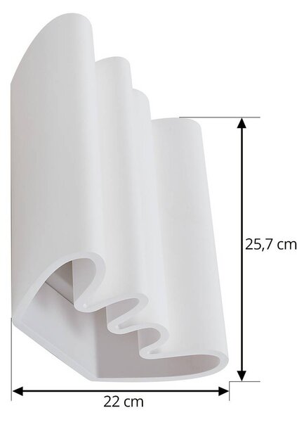 Lindby fali lámpa Novali, fehér, vakolat, fel/le, 26 cm, G9, dimmelhető, Fehér / opál, Nappali / Étkező, Gipsz / agyag, Modern