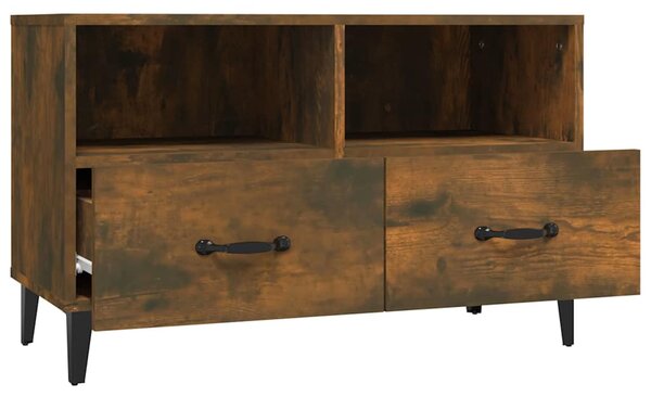 Füstös tölgy színű szerelt fa TV-szekrény 80 x 36 x 50 cm