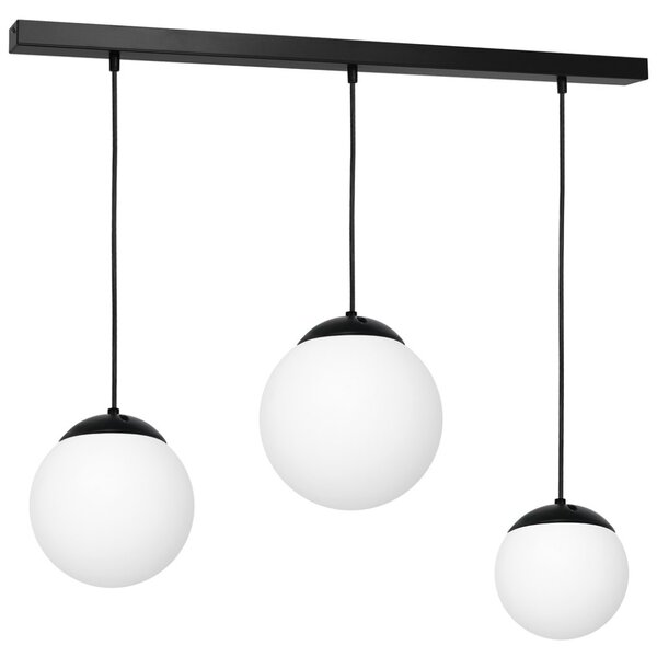 Milagro Lima függesztett lámpa, 60x20 cm, fekete-fehér, 3xE14 foglalattal
