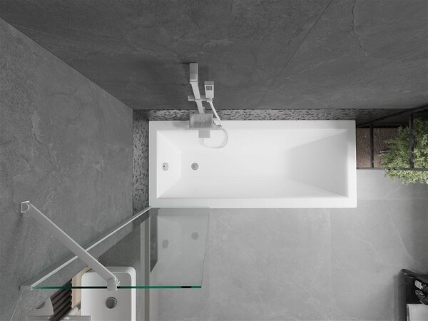 Mexen Next Kádparaván 1 részes 50 x 150 cm, átlátszó nano, fehér - 895-050-000-00-00-20 Kádparaván