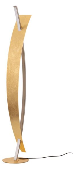 Lucande LED állólámpa Marija, arany színű, fényerőszabályzó, 140 cm, dimmelhető, Sárgaréz / arany, Nappali / Étkező, fém, Modern