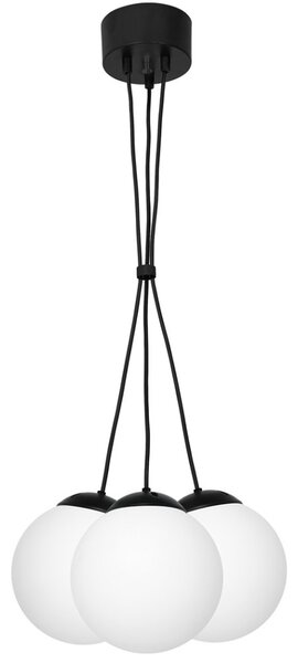 Milagro Lima függesztett lámpa, 40x40 cm, fekete-fehér, 3xE14 foglalattal