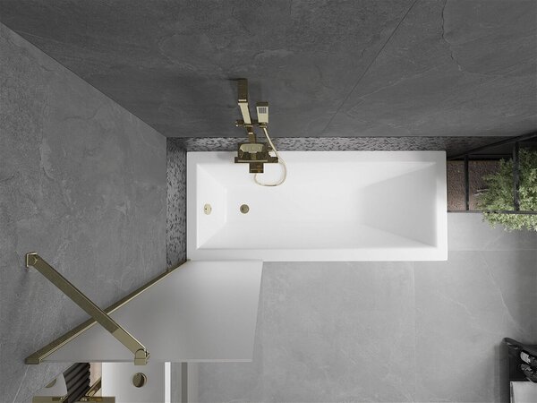 Mexen Next Kádparaván 1 részes 50 x 150 cm, szron, arany - 895-050-000-00-30-50 Kádparaván