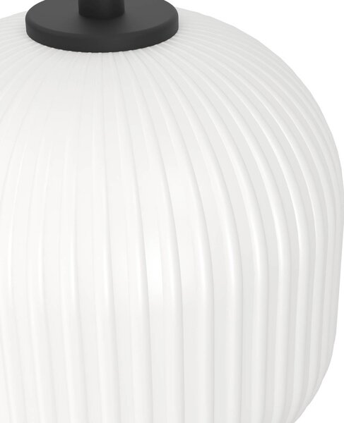 EGLO Mantunalle függőlámpa, Ø 20 cm, fekete/fehér, üveg, dimmelhető, Fehér / opál, Nappali / Étkező, Üveg, Skandináv