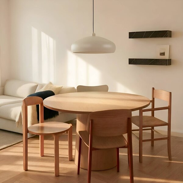 Lindby függesztéklámpa Elover, bézs, Ø 45 cm, vas, dimmelhető, Krém / borostyánsárga, Nappali / Étkező, fém, Modern