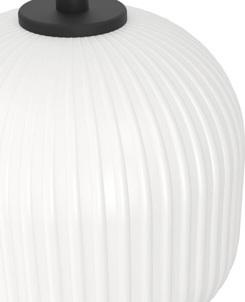 EGLO Mantunalle függőlámpa, 120 cm hosszú, fekete/fehér, 3 lámpás., dimmelhető, Fehér / opál, Nappali / Étkező, Üveg, Skandináv