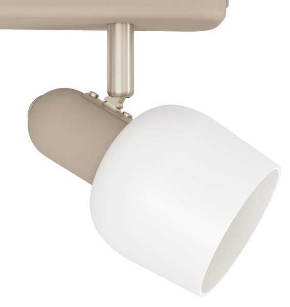 EGLO Corato mennyezeti spotlámpa, homok/nikkel/opál, 3 lámpás., dimmelhető, Krém / borostyánsárga, Nappali / Étkező, fém, Modern