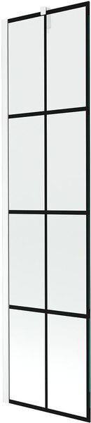 Mexen Next Kádparaván 1 részes 50 x 150 cm, fekete wzór, fehér - 895-050-000-00-77-20 Kádparaván