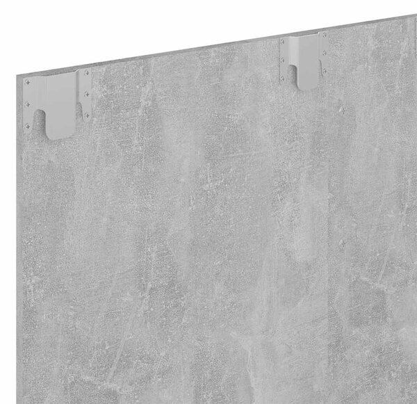 Betonszürke szerelt fa fali TV-szekrény 120 x 23,5 x 90 cm