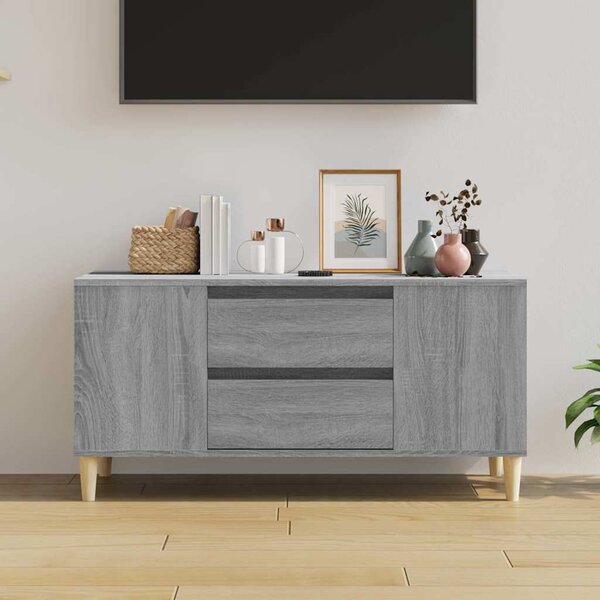 Szürke sonoma színű szerelt fa TV-szekrény 102x44,5x50 cm