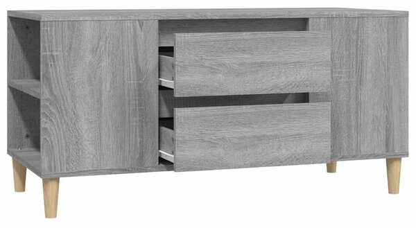 Szürke sonoma színű szerelt fa TV-szekrény 102x44,5x50 cm