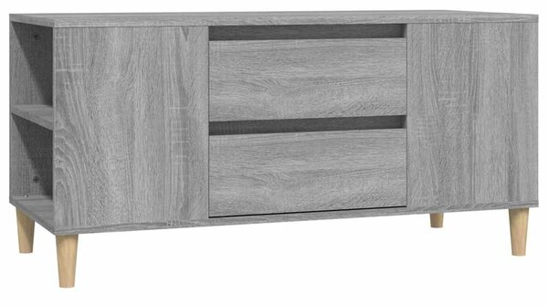 Szürke sonoma színű szerelt fa TV-szekrény 102x44,5x50 cm