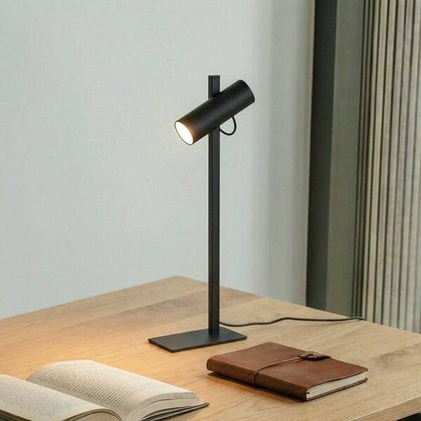 Lucande asztali lámpa Lysias, fekete, fém, magasság 55cm, Fekete, Nappali / Étkező, fém, Modern