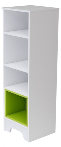 Bianco keskeny nyitott polcos szekrény zöld polcbetéttel