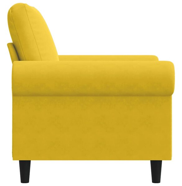 Sárga bársony kanapéfotel 60 cm