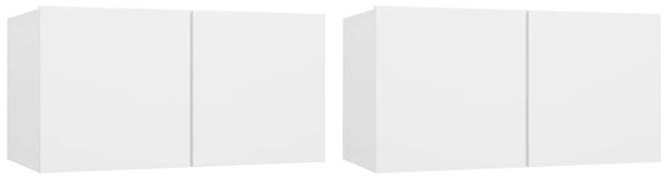 2 db fehér függő TV-szekrény 60 x 30 x 30 cm