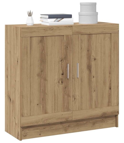 Kézműves tölgy színű szerelt fa könyvszekrény 82,5x30,5x80 cm