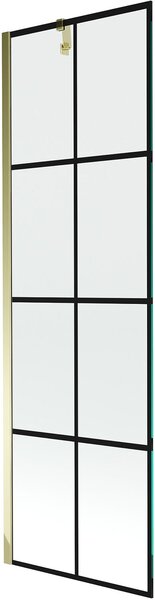 Mexen Next Kádparaván 1 részes 60 x 150 cm, fekete wzór, arany - 895-060-000-00-77-50 Kádparaván