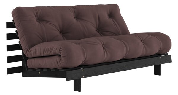Sötétbarna kinyitható kanapé 160 cm Roots Black Night – Karup Design