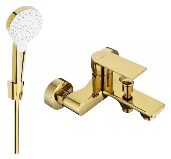 Mexen Royo R05 kád csaptelep zuhanykészlettel, arany - 7223R05-50