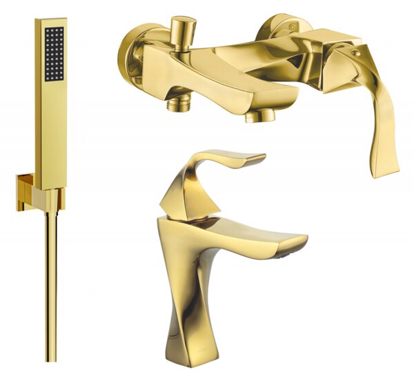 Mexen Estrella R02 fürdőkád készlet, arany - 72303R02-50