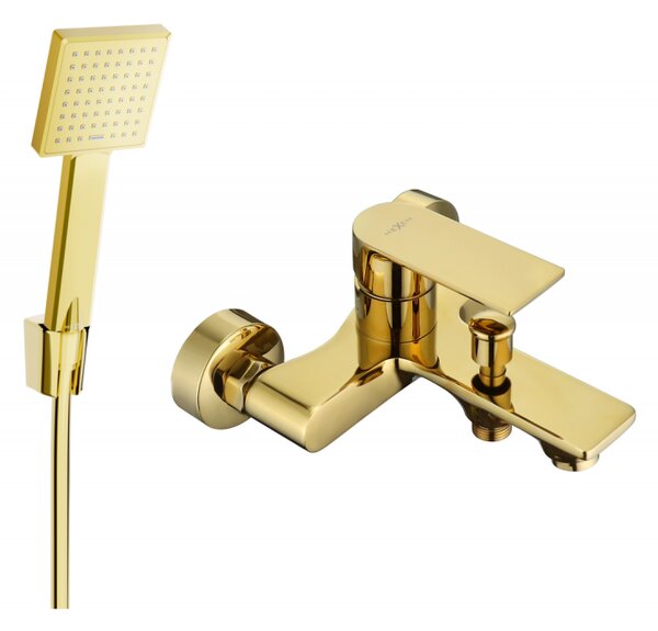 Mexen Royo R45 kádcsaptelep zuhanykészlettel, arany - 7223R45-50