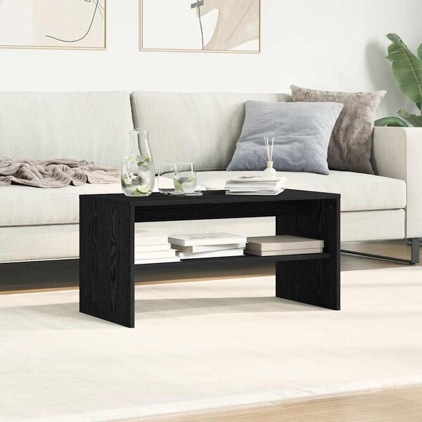 Fekete tölgy színű szerelt fa TV-szekrény 80 x 40 x 40 cm