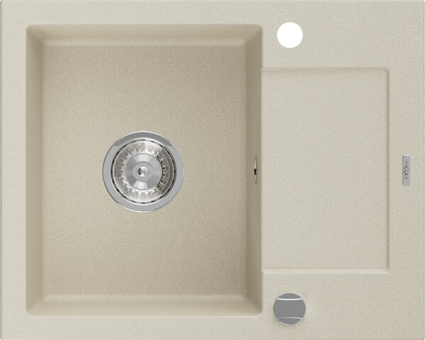 Mexen Enzo - gránit mosogató 57,6x46,5cm, 1 kamrás, bézs, 6506571005-69