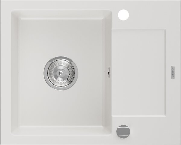 Mexen Enzo - gránit mosogató 57,6x46,5 cm, 1 kamrás, fehér, 6506571005-20