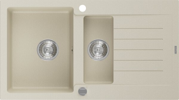 Mexen Matias - gránit mosogató 90,0x50,5 cm, 1,5 kamrás, bézs, 6502901505-69