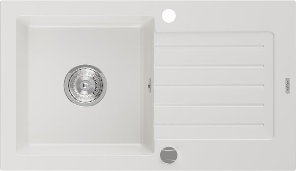 Mexen Pablo - gránit mosogató 75,2x43,6 cm, 1 kamrás, fehér, 6510751010-20