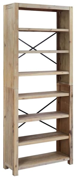7-szintes tömör akácfa könyvespolc 80 x 30 x 200 cm