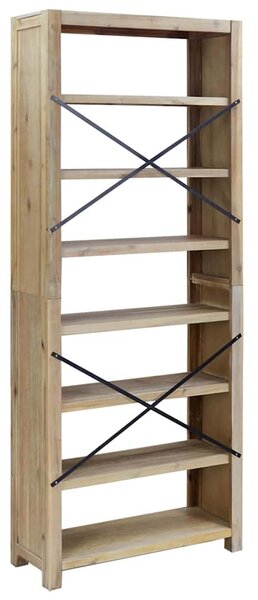 7-szintes tömör akácfa könyvespolc 80 x 30 x 200 cm