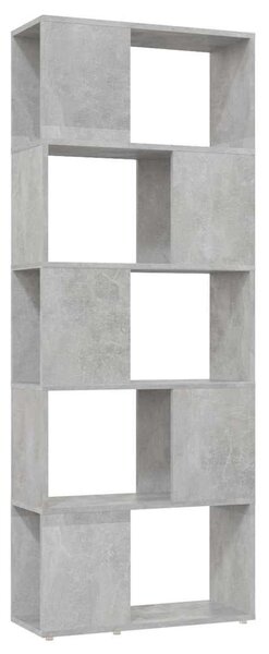 Betonszürke térelválasztó könyvszekrény 60 x 24 x 155 cm