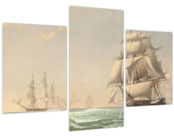 Kép - Fitz Henry Lane, The United States Frigate President Engaging the British Squadron, reprodukciók (90x60 cm)