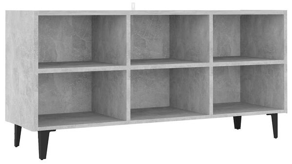 Betonszürke TV-szekrény fémlábakkal 103,5 x 30 x 50 cm