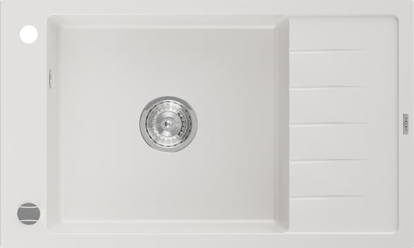 Mexen Elias - gránit mosogató 79,5x48,0cm, 1 kamrás, fehér, 6511791005-20