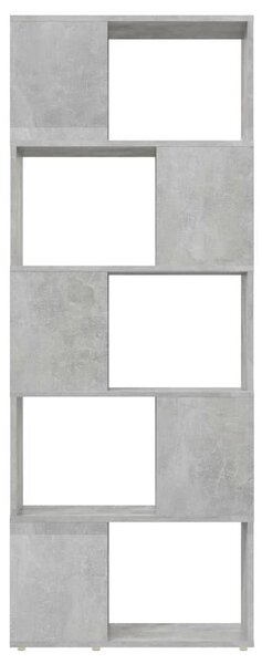 Betonszürke térelválasztó könyvszekrény 60 x 24 x 155 cm