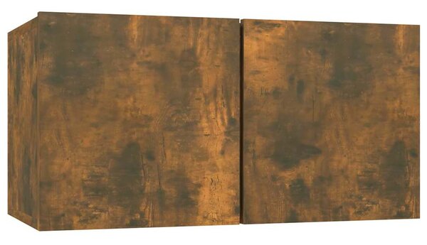 8 db füstös tölgy színű szerelt fa TV-szekrény 60 x 30 x 30 cm