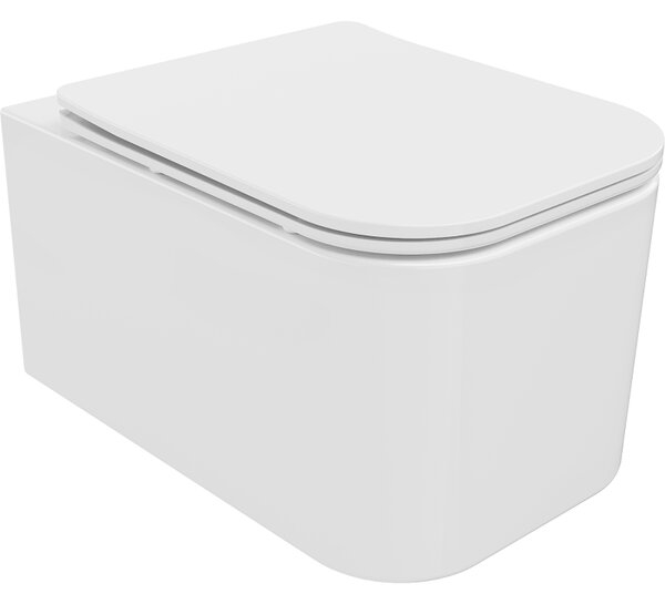 Mexen Elis Rimless WC csésze lassan záródó slim üléssel, duroplast, fényes fehér - 30910600