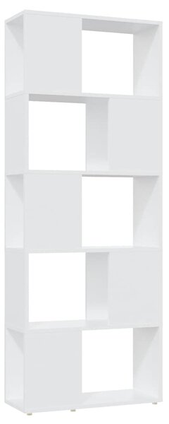 Fehér szerelt fa térelválasztó könyvszekrény 60 x 24 x 155 cm