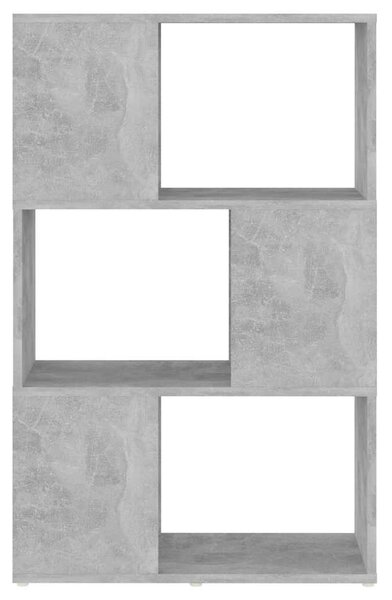 Betonszürke szerelt fa térelválasztó könyvszekrény 60x24x94 cm