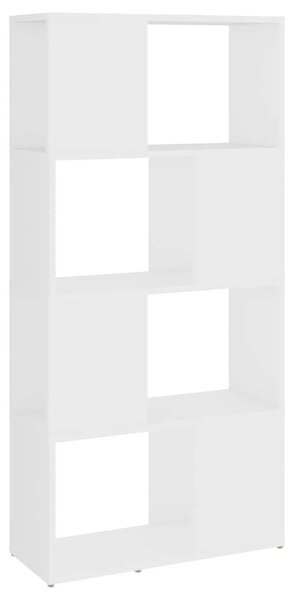 Fehér szerelt fa térelválasztó könyvszekrény 60 x 24 x 124,5 cm
