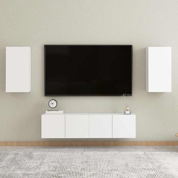 2 db fehér szerelt fa TV-szekrény 30,5 x 30 x 60 cm