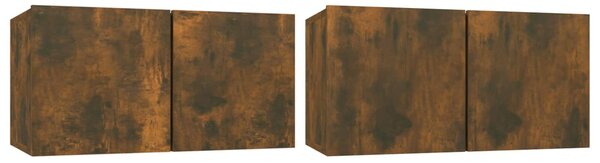 2 db füstös tölgy színű függő TV-szekrény 60 x 30 x 30 cm