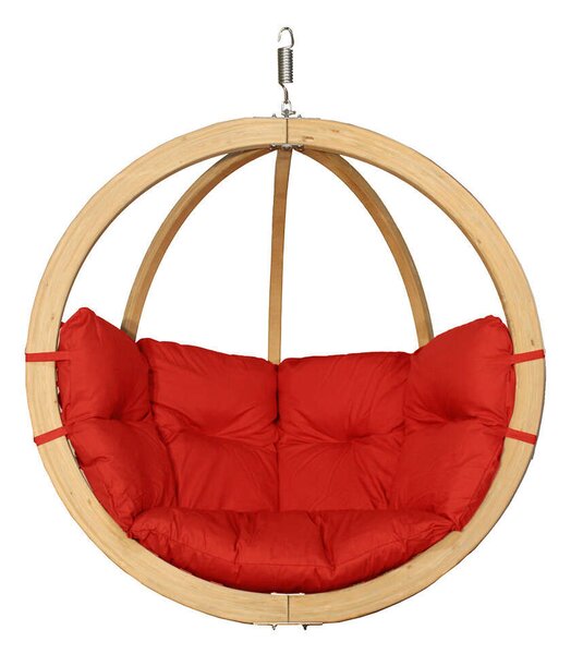 SwingPod prémium függőfotel, piros párnával, 120x120cm