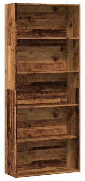 Antik fa színű szerelt fa könyvszekrény 80 x 30 x 189 cm